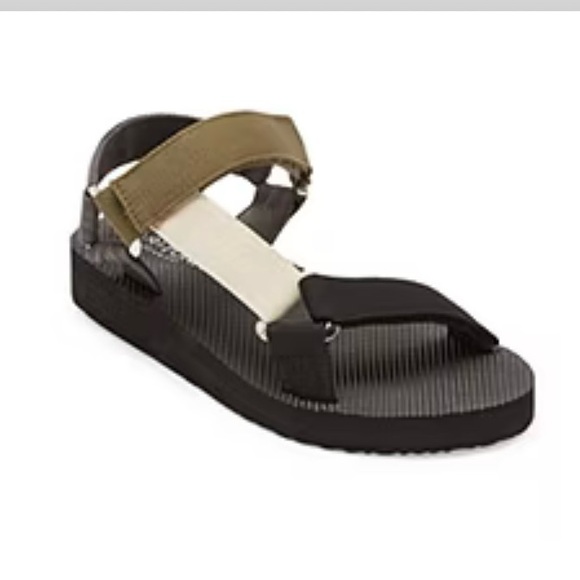 Arizona Jean Co Jenica Sandals Size 10 Color Olive Black Cream - Picture 7 of 7